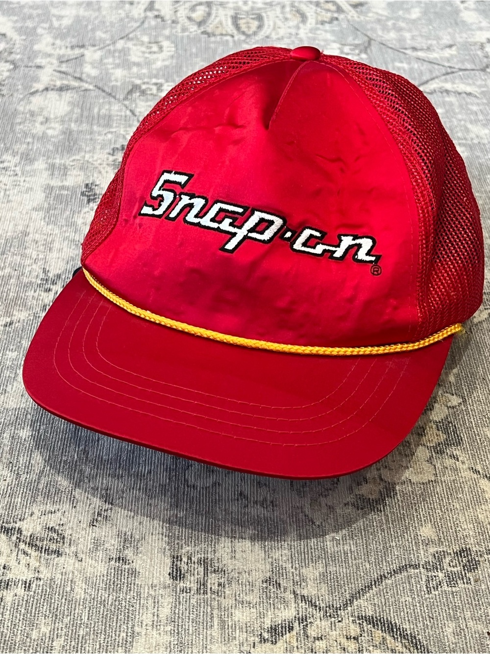 Vintage Snap-on Red Mesh Rope Trucker Hat